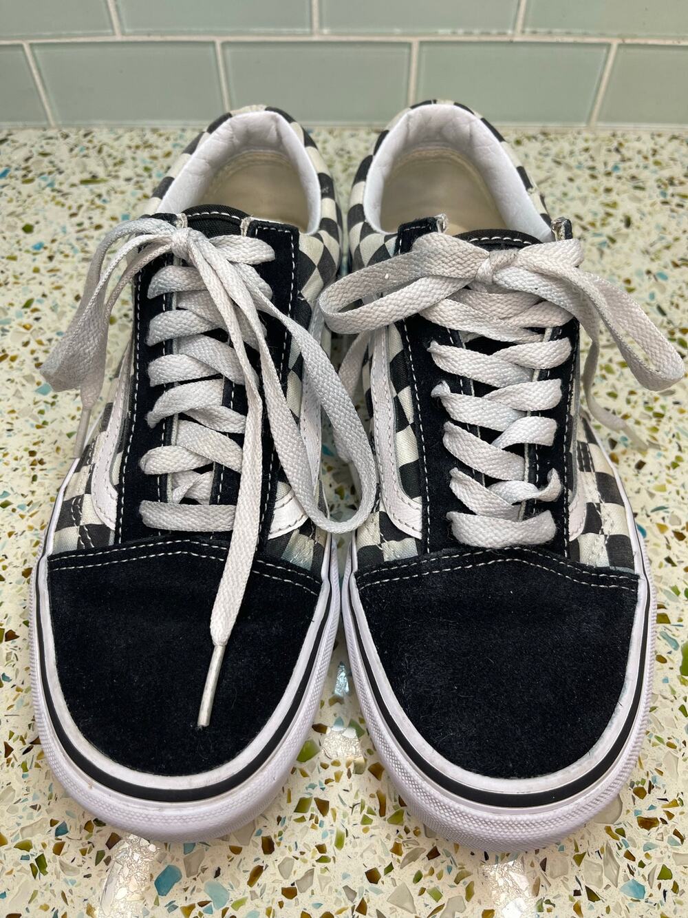 Vans Old Skool Checkerboard Low Top Skate Sneakers Unisex Mens 6 Womens 7.5